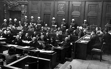 Nuremberg Trials Photograph of the Courtroom During Nuremberg Trials