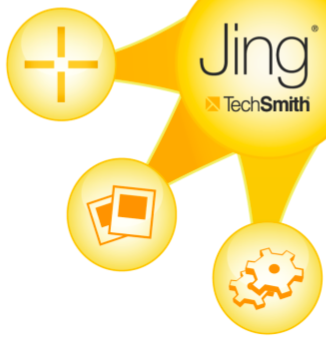 Jing logo Logo resembling a sun with rays pointing toward different tech devices