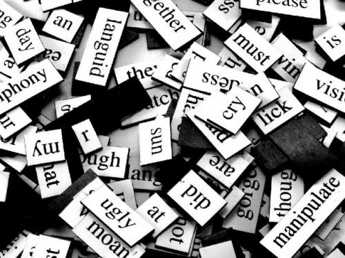 Word Magnets Photo of pile of word magnets
