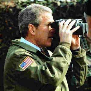 Bush Binoculars George W Bush holding binoculars