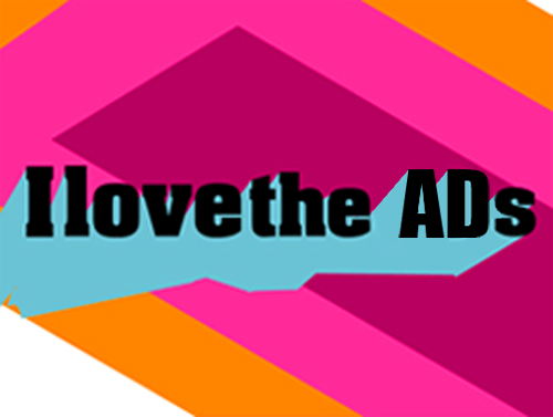 I love the ADs "I love the ADs" on neon geometric background