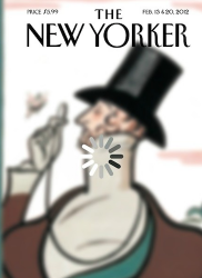 New Yorker Cover New Yorker cover featuring a blurry drawing overlaid with a graphic indicating the image is loading
