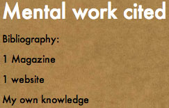 Mental Work Cited List Four-item list entitled Mental Work Cited