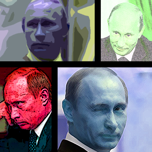 A gaggle of Putins Andy Warhol-style grid of four Putins