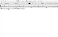 image of a TextEdit window titled Plain text = Persuasive